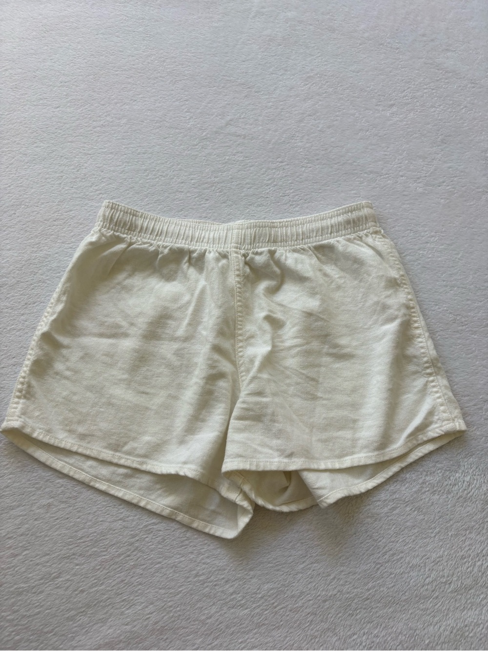 Brandy Melville Cream Elastic-Waist Shorts
